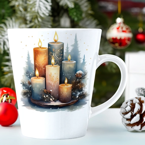 ŚWIĄTECZNY KUBEK LATTE 330ml PREZENT ŚWIĘTA ZIMOWY RENIFER JELEŃ MIKOŁAJ