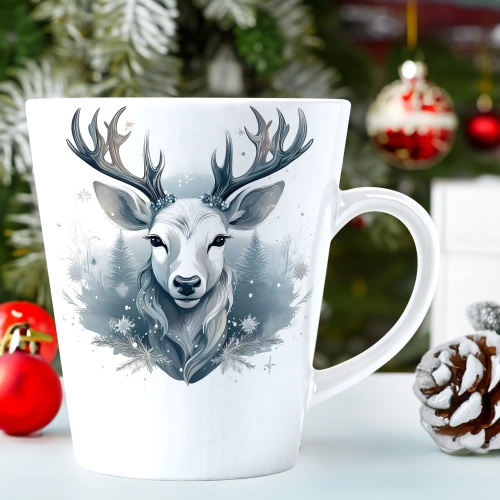 ŚWIĄTECZNY KUBEK LATTE 330ml PREZENT ŚWIĘTA ZIMOWY RENIFER JELEŃ MIKOŁAJ