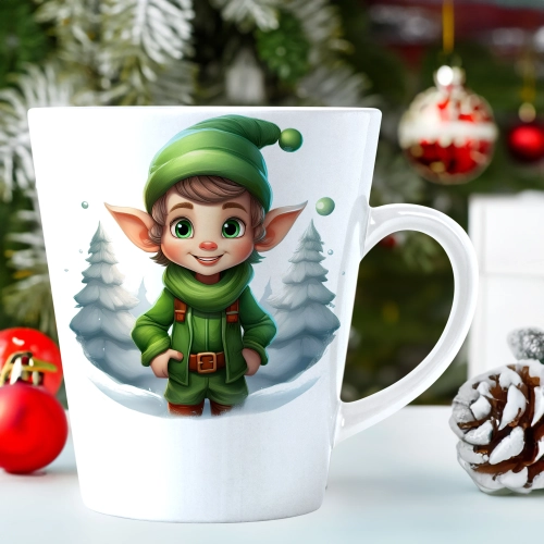 ŚWIĄTECZNY KUBEK LATTE 330ml PREZENT ŚWIĘTA ZIMOWY RENIFER JELEŃ MIKOŁAJ