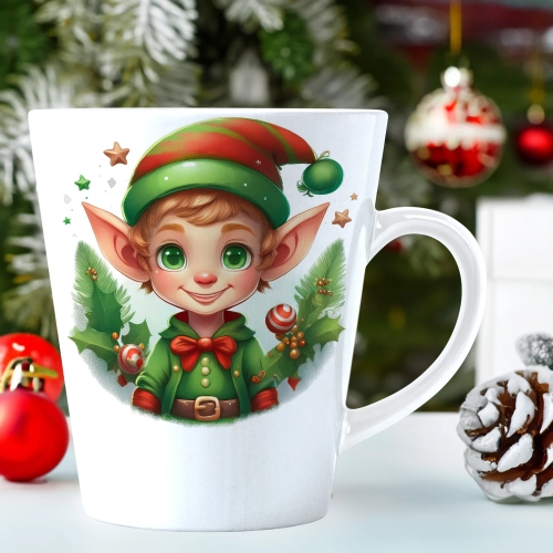 ŚWIĄTECZNY KUBEK LATTE 330ml PREZENT ŚWIĘTA ZIMOWY RENIFER JELEŃ MIKOŁAJ
