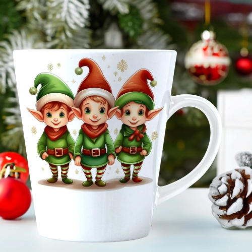 ŚWIĄTECZNY KUBEK LATTE 330ml PREZENT ŚWIĘTA ZIMOWY RENIFER JELEŃ MIKOŁAJ