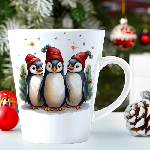 ŚWIĄTECZNY KUBEK LATTE 330ml PREZENT ŚWIĘTA ZIMOWY RENIFER JELEŃ MIKOŁAJ