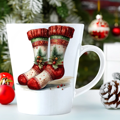 ŚWIĄTECZNY KUBEK LATTE 330ml PREZENT ŚWIĘTA ZIMOWY RENIFER JELEŃ MIKOŁAJ