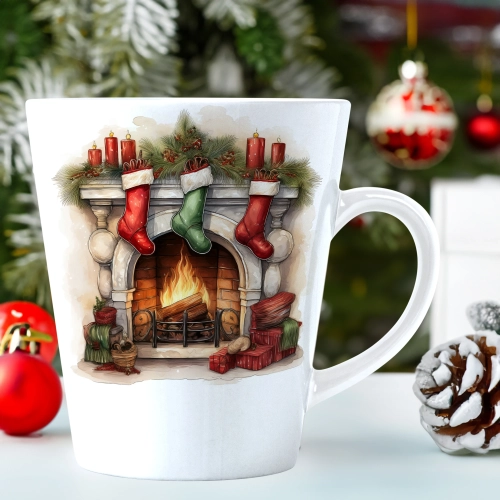 ŚWIĄTECZNY KUBEK LATTE 330ml PREZENT ŚWIĘTA ZIMOWY RENIFER JELEŃ MIKOŁAJ