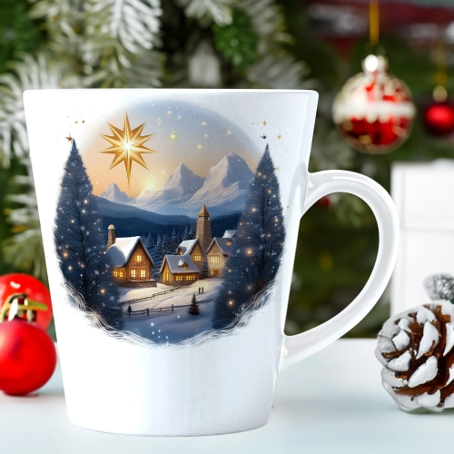 ŚWIĄTECZNY KUBEK LATTE 330ml PREZENT ŚWIĘTA ZIMOWY RENIFER JELEŃ MIKOŁAJ