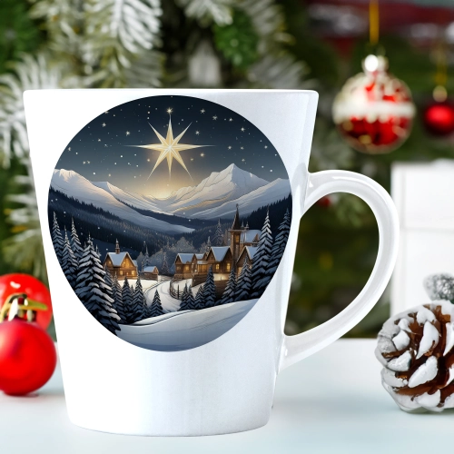 ŚWIĄTECZNY KUBEK LATTE 330ml PREZENT ŚWIĘTA ZIMOWY RENIFER JELEŃ MIKOŁAJ