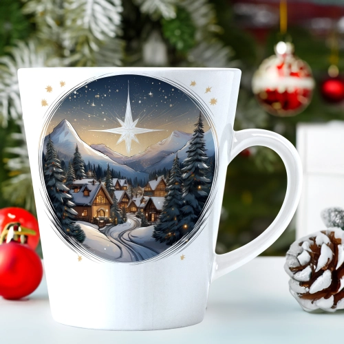 ŚWIĄTECZNY KUBEK LATTE 330ml PREZENT ŚWIĘTA ZIMOWY RENIFER JELEŃ MIKOŁAJ