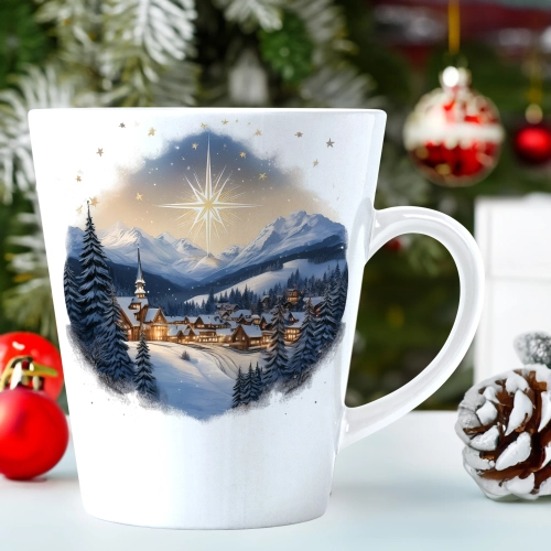 ŚWIĄTECZNY KUBEK LATTE 330ml PREZENT ŚWIĘTA ZIMOWY RENIFER JELEŃ MIKOŁAJ