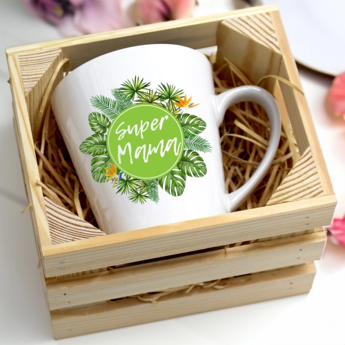 KUBEK LATTE 330ml W SKRZYNCE DLA MAMY PREZENT DZIEŃ MATKI MAMA MAMUSIA