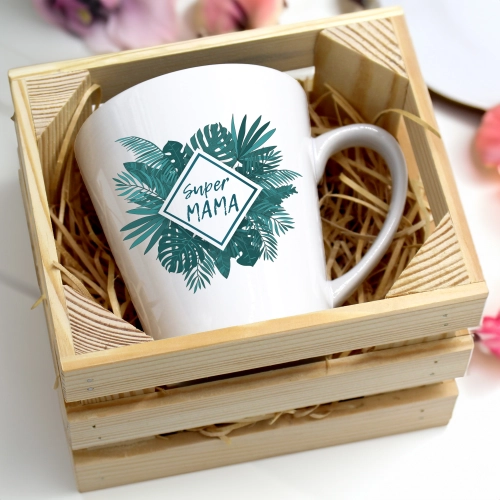 KUBEK LATTE 330ml W SKRZYNCE DLA MAMY PREZENT DZIEŃ MATKI MAMA MAMUSIA