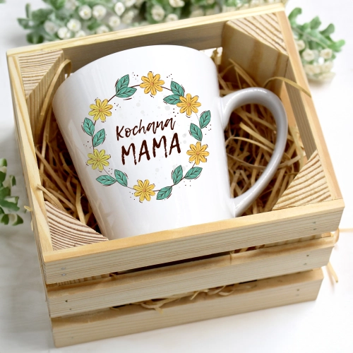 KUBEK LATTE 330ml W SKRZYNCE DLA MAMY PREZENT DZIEŃ MATKI MAMA MAMUSIA