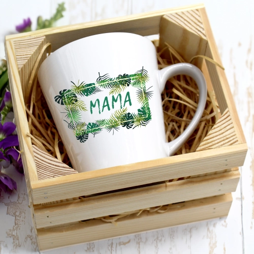 KUBEK LATTE 330ml W SKRZYNCE DLA MAMY PREZENT DZIEŃ MATKI MAMA MAMUSIA
