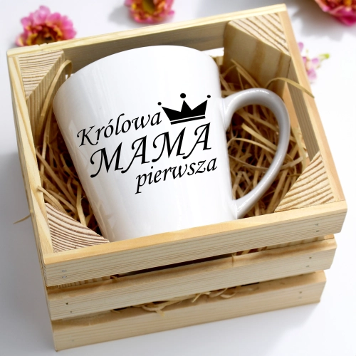 KUBEK LATTE 330ml W SKRZYNCE DLA MAMY PREZENT DZIEŃ MATKI MAMA MAMUSIA