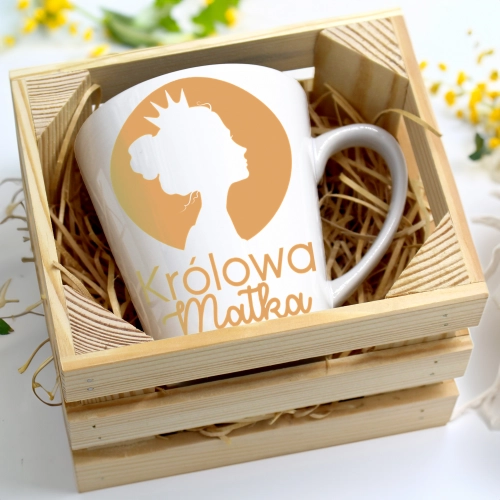 KUBEK LATTE 330ml W SKRZYNCE DLA MAMY PREZENT DZIEŃ MATKI MAMA MAMUSIA