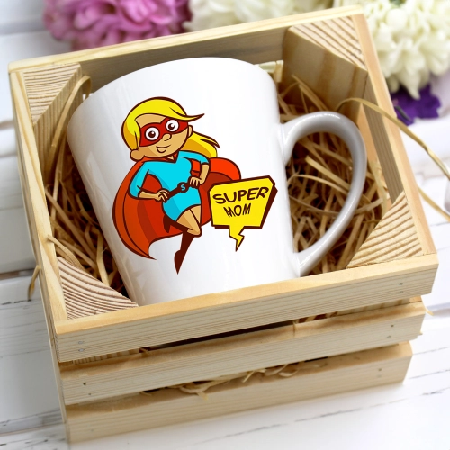 KUBEK LATTE 330ml W SKRZYNCE DLA MAMY PREZENT DZIEŃ MATKI MAMA MAMUSIA