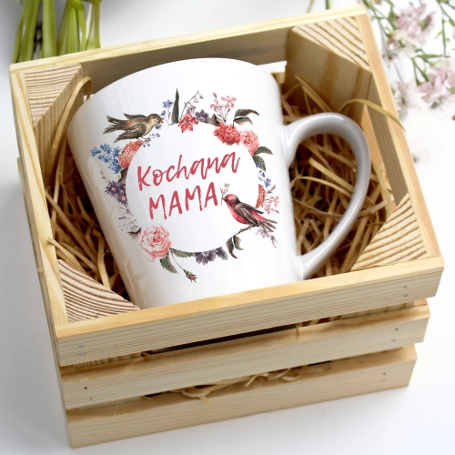 KUBEK LATTE 330ml W SKRZYNCE DLA MAMY PREZENT DZIEŃ MATKI MAMA MAMUSIA