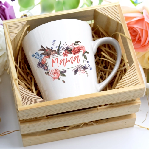 KUBEK LATTE 330ml W SKRZYNCE DLA MAMY PREZENT DZIEŃ MATKI MAMA MAMUSIA