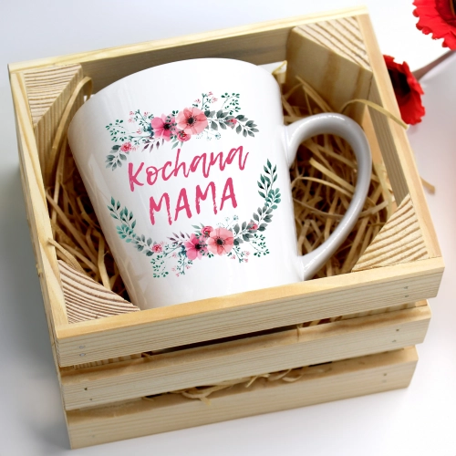 KUBEK LATTE 330ml W SKRZYNCE DLA MAMY PREZENT DZIEŃ MATKI MAMA MAMUSIA