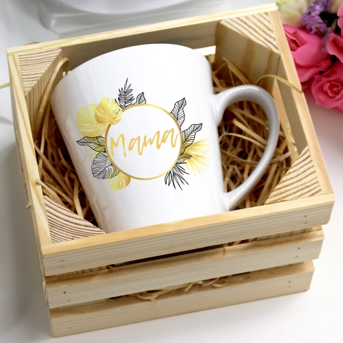 KUBEK LATTE 330ml W SKRZYNCE DLA MAMY PREZENT DZIEŃ MATKI MAMA MAMUSIA