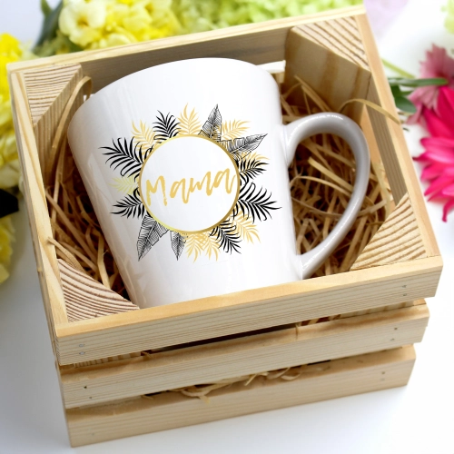 KUBEK LATTE 330ml W SKRZYNCE DLA MAMY PREZENT DZIEŃ MATKI MAMA MAMUSIA