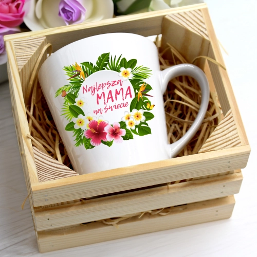 KUBEK LATTE 330ml W SKRZYNCE DLA MAMY PREZENT DZIEŃ MATKI MAMA MAMUSIA