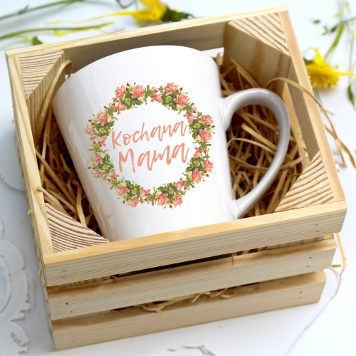 KUBEK LATTE 330ml W SKRZYNCE DLA MAMY PREZENT DZIEŃ MATKI MAMA MAMUSIA