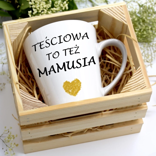KUBEK LATTE 330ml W SKRZYNCE DLA MAMY PREZENT DZIEŃ MATKI MAMA MAMUSIA