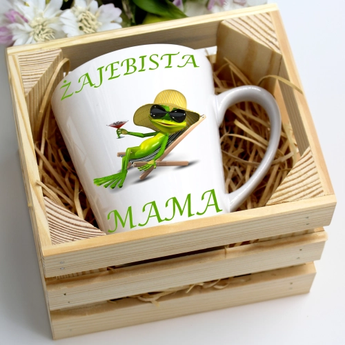 KUBEK LATTE 330ml W SKRZYNCE DLA MAMY PREZENT DZIEŃ MATKI MAMA MAMUSIA