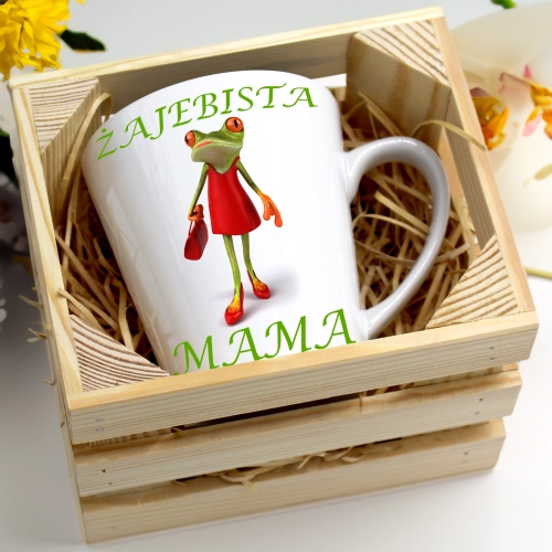 KUBEK LATTE 330ml W SKRZYNCE DLA MAMY PREZENT DZIEŃ MATKI MAMA MAMUSIA