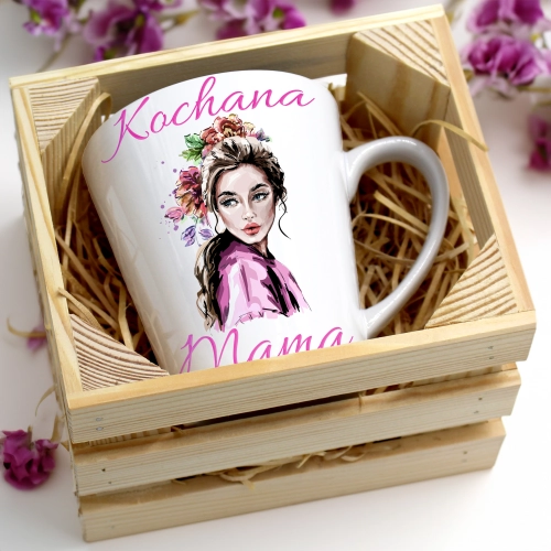 KUBEK LATTE 330ml W SKRZYNCE DLA MAMY PREZENT DZIEŃ MATKI MAMA MAMUSIA