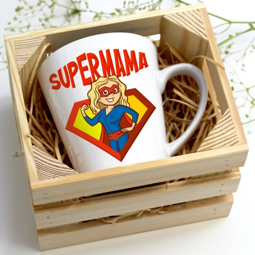 KUBEK LATTE 330ml W SKRZYNCE DLA MAMY PREZENT DZIEŃ MATKI MAMA MAMUSIA