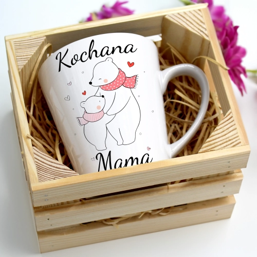 KUBEK LATTE 330ml W SKRZYNCE DLA MAMY PREZENT DZIEŃ MATKI MAMA MAMUSIA