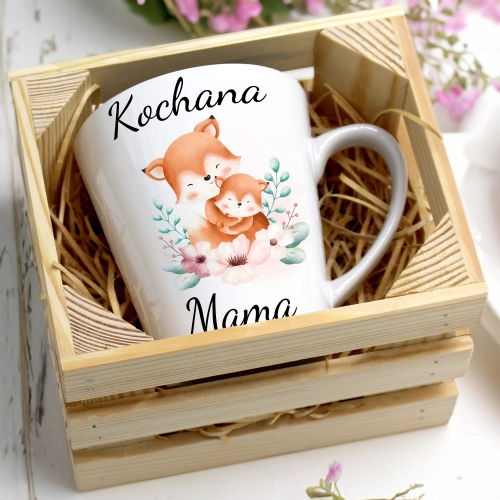 KUBEK LATTE 330ml W SKRZYNCE DLA MAMY PREZENT DZIEŃ MATKI MAMA MAMUSIA