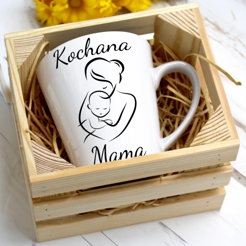 KUBEK LATTE 330ml W SKRZYNCE DLA MAMY PREZENT DZIEŃ MATKI MAMA MAMUSIA