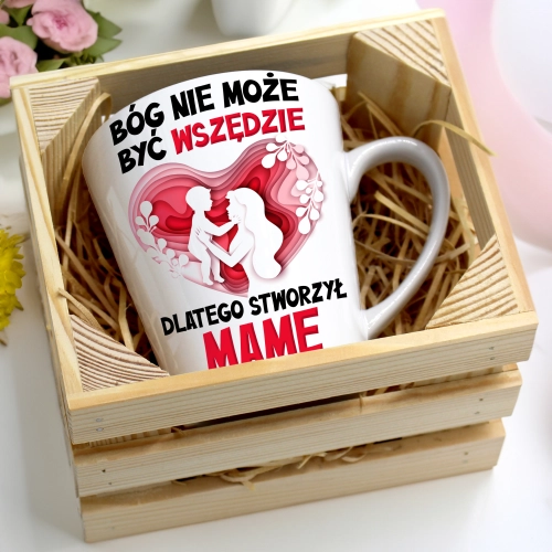 KUBEK LATTE 330ml W SKRZYNCE DLA MAMY PREZENT DZIEŃ MATKI MAMA MAMUSIA