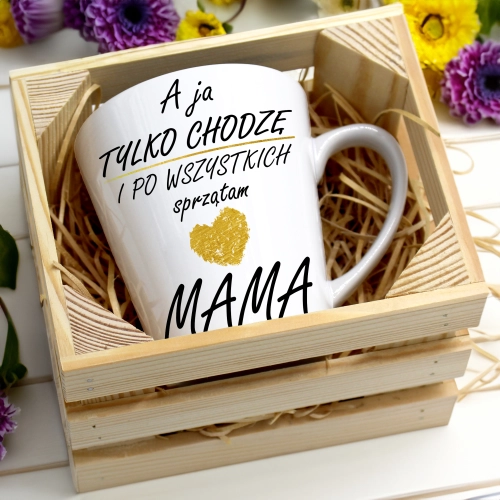 KUBEK LATTE 330ml W SKRZYNCE DLA MAMY PREZENT DZIEŃ MATKI MAMA MAMUSIA