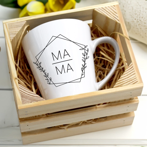 KUBEK LATTE 330ml W SKRZYNCE DLA MAMY PREZENT DZIEŃ MATKI MAMA MAMUSIA