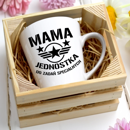 KUBEK LATTE 330ml W SKRZYNCE DLA MAMY PREZENT DZIEŃ MATKI MAMA MAMUSIA