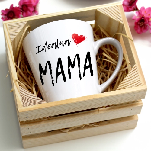 KUBEK LATTE 330ml W SKRZYNCE DLA MAMY PREZENT DZIEŃ MATKI MAMA MAMUSIA