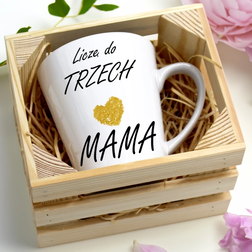 KUBEK LATTE 330ml W SKRZYNCE DLA MAMY PREZENT DZIEŃ MATKI MAMA MAMUSIA