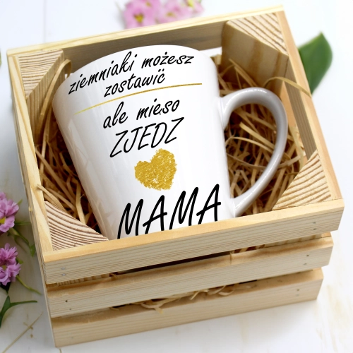 KUBEK LATTE 330ml W SKRZYNCE DLA MAMY PREZENT DZIEŃ MATKI MAMA MAMUSIA