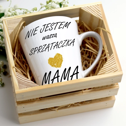 KUBEK LATTE 330ml W SKRZYNCE DLA MAMY PREZENT DZIEŃ MATKI MAMA MAMUSIA