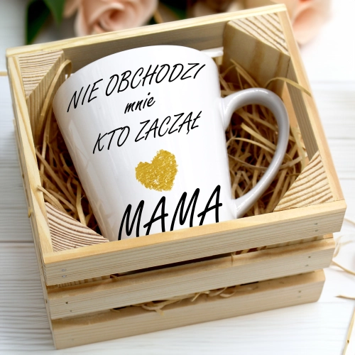 KUBEK LATTE 330ml W SKRZYNCE DLA MAMY PREZENT DZIEŃ MATKI MAMA MAMUSIA