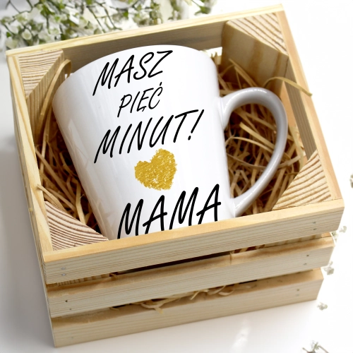 KUBEK LATTE 330ml W SKRZYNCE DLA MAMY PREZENT DZIEŃ MATKI MAMA MAMUSIA