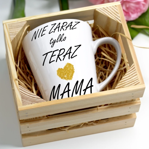 KUBEK LATTE 330ml W SKRZYNCE DLA MAMY PREZENT DZIEŃ MATKI MAMA MAMUSIA