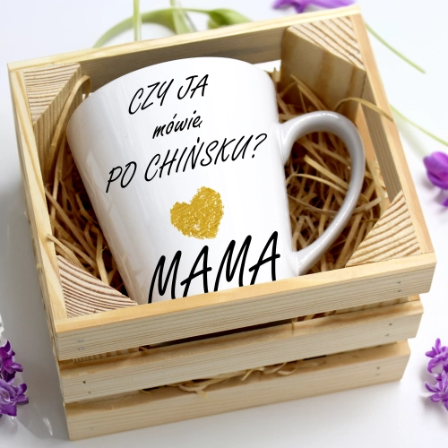 KUBEK LATTE 330ml W SKRZYNCE DLA MAMY PREZENT DZIEŃ MATKI MAMA MAMUSIA