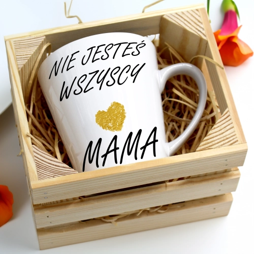 KUBEK LATTE 330ml W SKRZYNCE DLA MAMY PREZENT DZIEŃ MATKI MAMA MAMUSIA