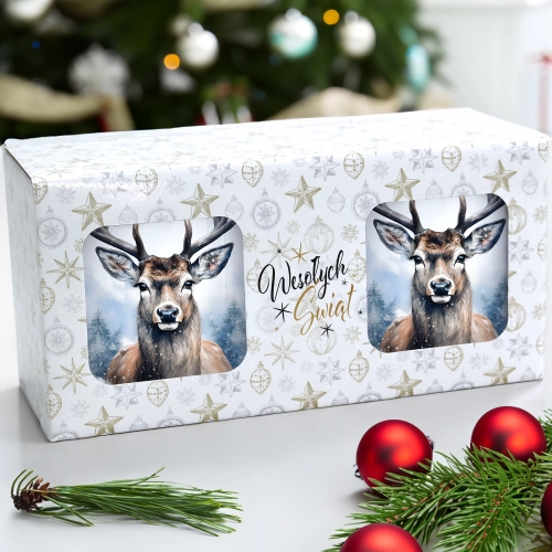 ŚWIĄTECZNY KOMPLET KUBKÓW 330ml NA PREZENT MIKOŁAJ ZESTAW ŚWIĘTA MIKOŁAJ