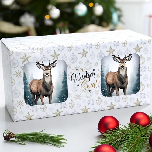 ŚWIĄTECZNY KOMPLET KUBKÓW 330ml NA PREZENT MIKOŁAJ ZESTAW ŚWIĘTA MIKOŁAJ