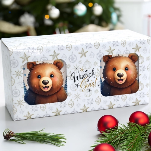 ŚWIĄTECZNY KOMPLET KUBKÓW 330ml NA PREZENT MIKOŁAJ ZESTAW ŚWIĘTA MIKOŁAJ